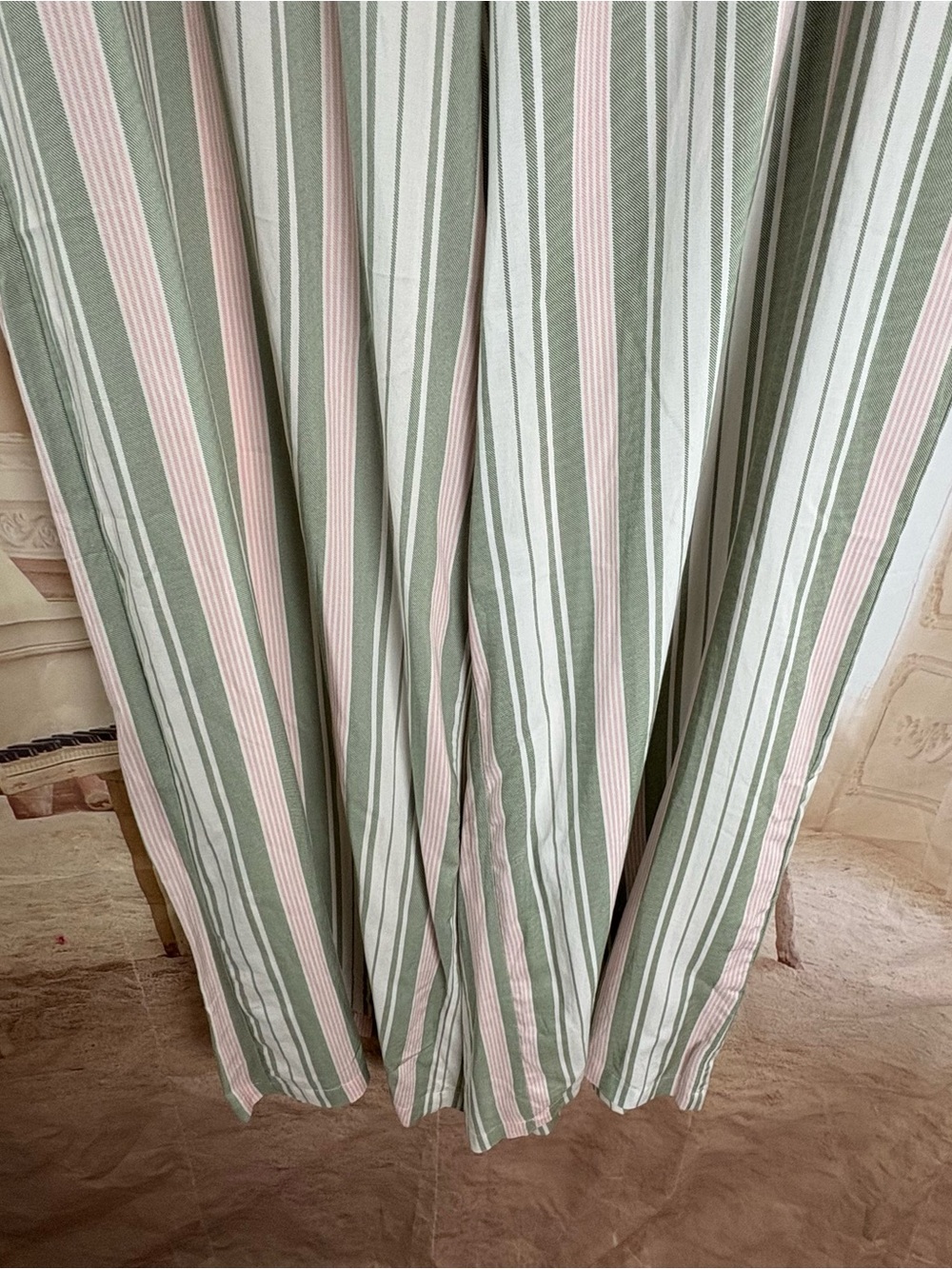NEW Torrid Sage & Cream Vertical-Stripe Wide Leg Pants - Picture 5 of 11